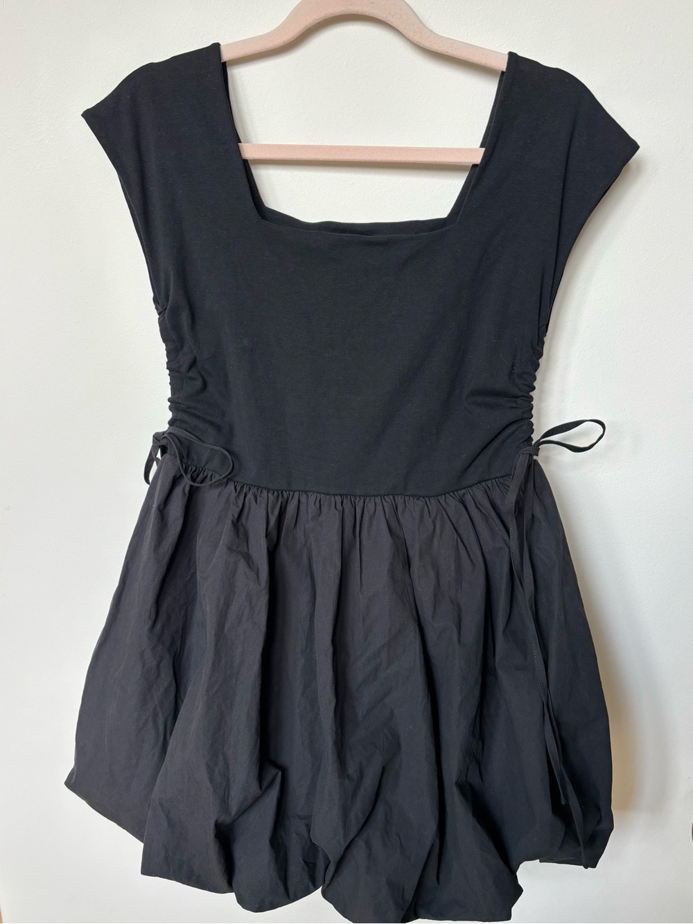 NWT sofie the label black bubble hem mini dress L coquette whimsygoth fairy twee